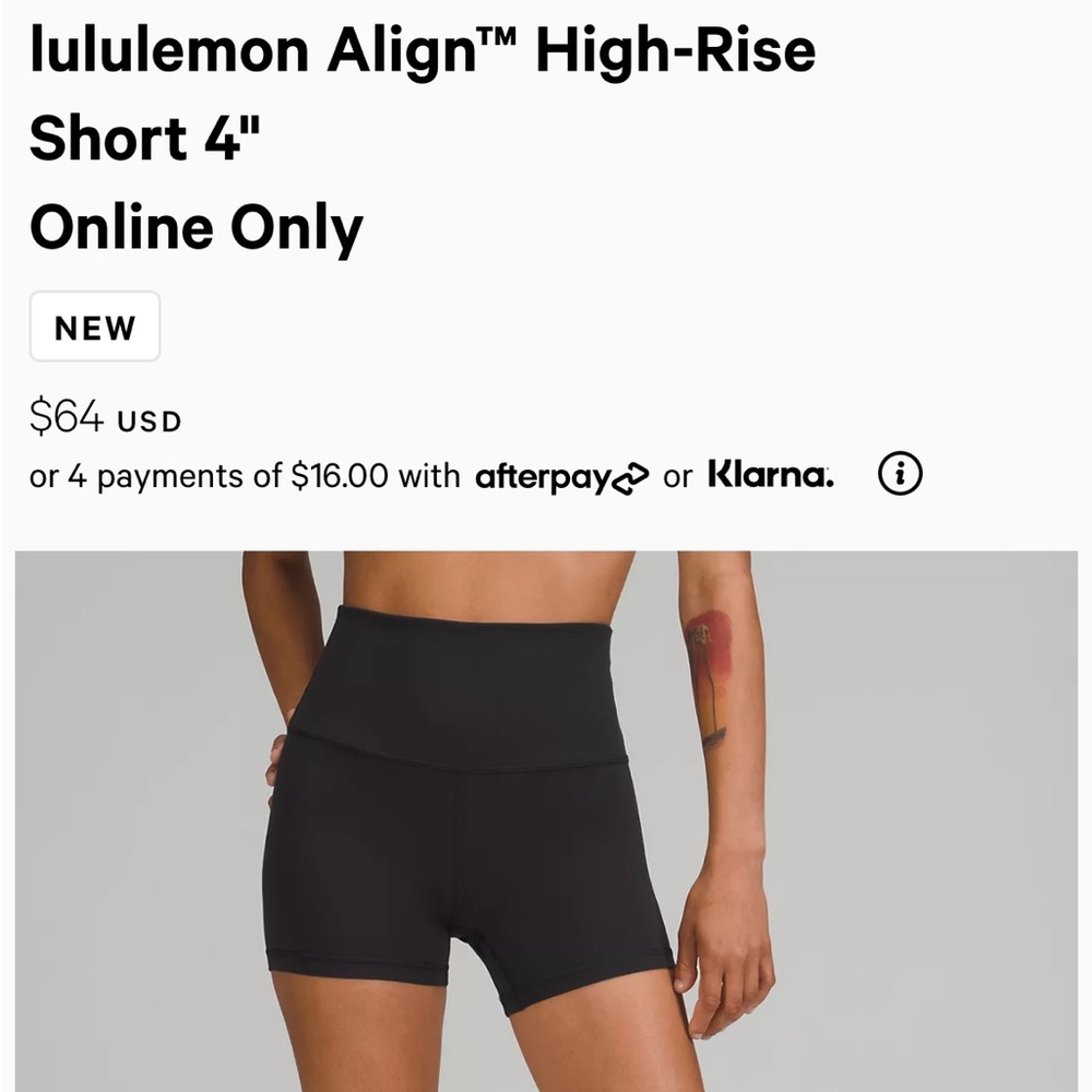 Lululemon Align High-Rise Short 4”